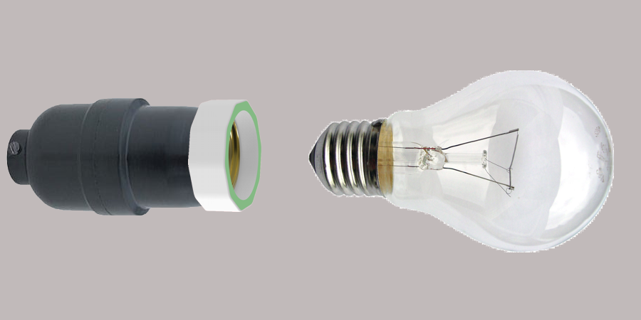 Screw in the adapter.